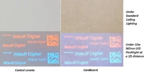 Fluorescent Red and Blue inks 